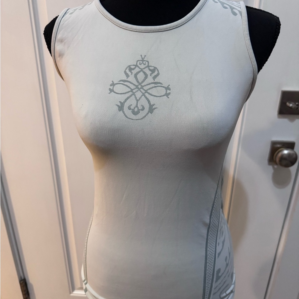 Athleta Light Gray Tank Top with Pattern